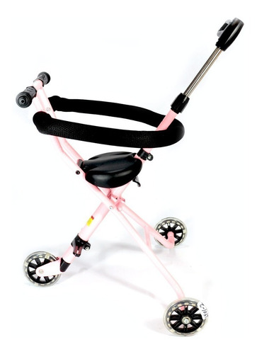 Baby Scooter Portátil Plegable Luz Led 3 Llantas Sin Frenos