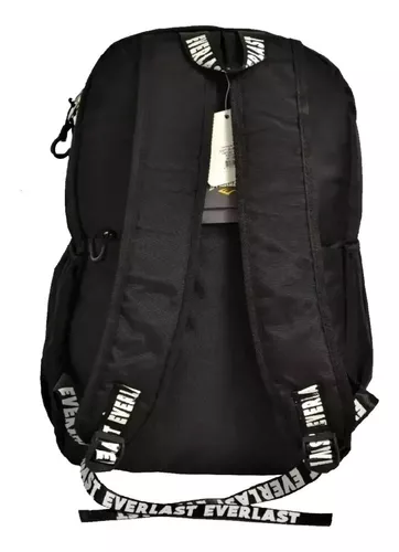 Mochila Deportiva Urbana Reforzad Hombre Mujer Niño Everlast Color Negro