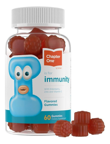 Zahler Immunity Sauco Zinc Y Vitamina C 60 Gomitas Sabor Frutos