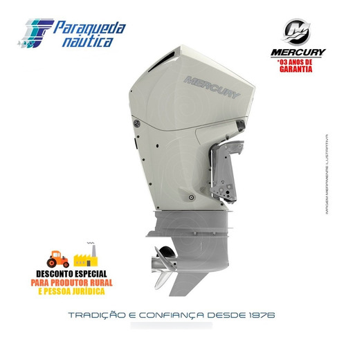 Imagem 3 de 7 de Motor De Popa Mercury 4 Tempos 225hp Xl Efi V6 Mecânico Bco
