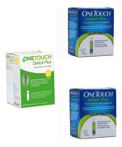 Kit One Touch Select Plus 100 Tiras Más 100 Lancetas