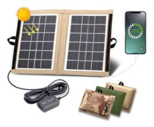 Cargador Solar Portatil Para Celulares, Con Conector Usb