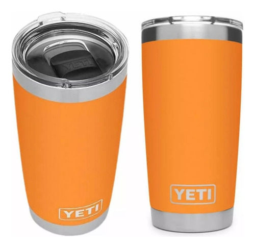 Vaso Térmico Rambler Magslider De Acero Inoxidable Yeti 20oz Naranja Lisa
