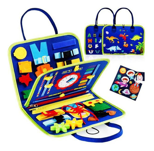 Bolsa Maleta Infantil Montessori Pedagógica - Cor Azul