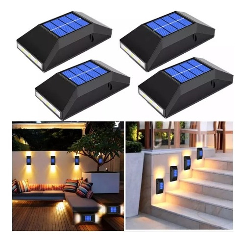 Paquete De 4 Luces Solares De Pared Para Jardín Al Aire Libr