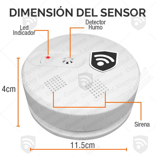 Imagen 4 de 8 de Detector Humo Sensores Inalambrico Alerta Sonido Casa Kit 4