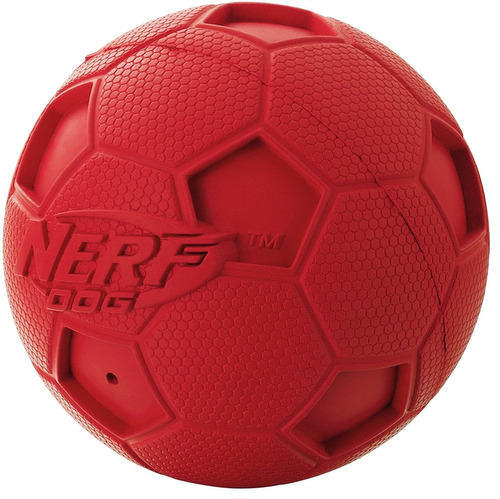 Nerf Dog (2-pack) Soccer Squeak Pelota Para Perros, Rojo/ver