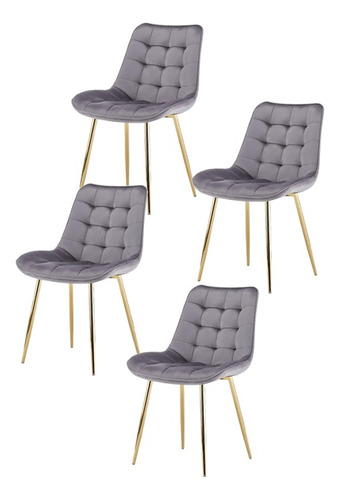 Set De 4 Sillas O Sitial Para Comedor Macron Terciopelo