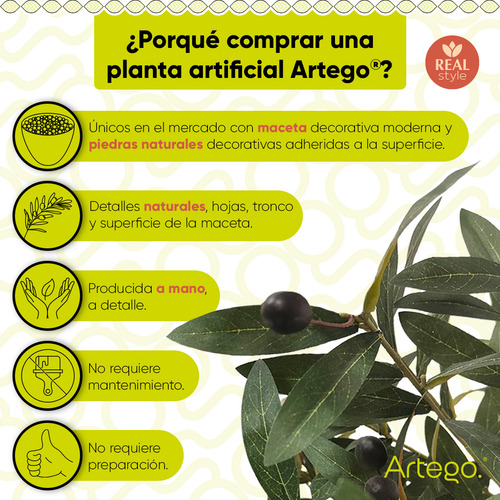 Planta Artificial Moderna Con Maceta Decorativa Olivo Tree Real Style Grande De 180cm De Alto Artego Para Hogar Sala Comercio Oficina