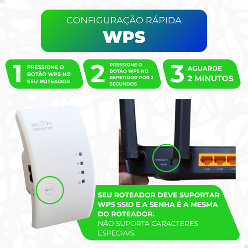 Repetidor Wifi Replicador Sinal Wireless Amplificador Extensor Potente Megalukas