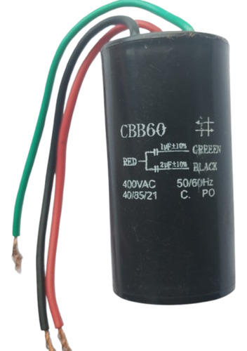 Capacitor Motor Ventilador De Teto 3 Fios Cbb60 1+2uf 400vac