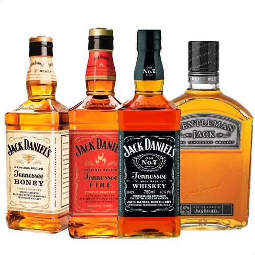 Whisky Jack Daniels Gentleman Jack + Fire + Honey + Nro 7
