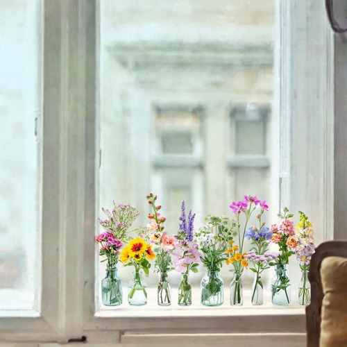 Ventana De Flores Calcomanías De Pared Calcomanía De Papel