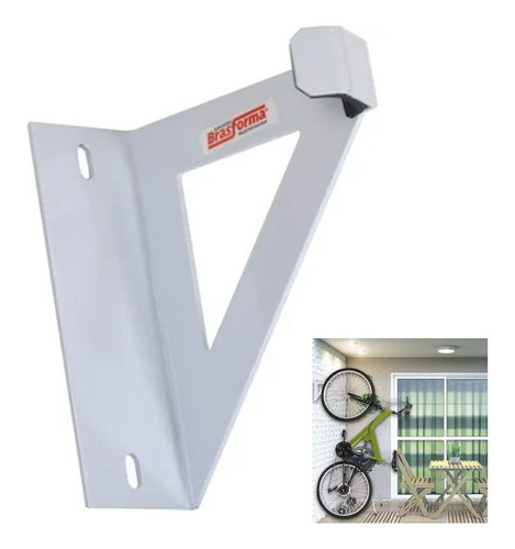 Suporte Fixo P/ Bike Bicicleta Mtb Gancho De Teto Ou Parede Cor Branco