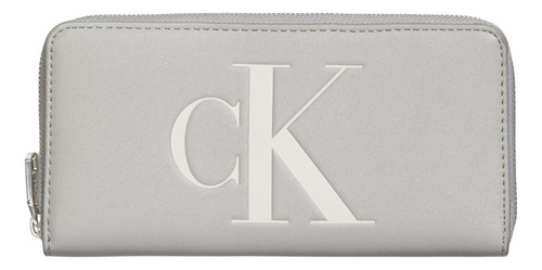 Billetera Para Mujer Calvin Klein Sculpted Zip Around - Gris