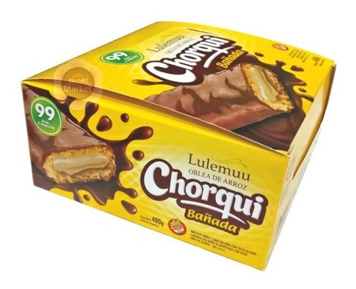 Caja X 20u Oblea De Arroz Chorqui Bañadas Chocolate Lulemuu 