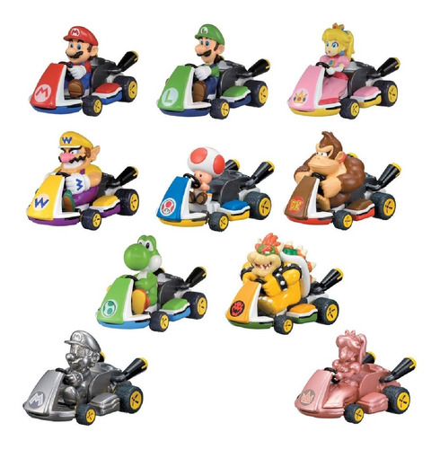 Brinquedo Mario Kart Figuras Pullbacks Carrinho Surpresa Fun