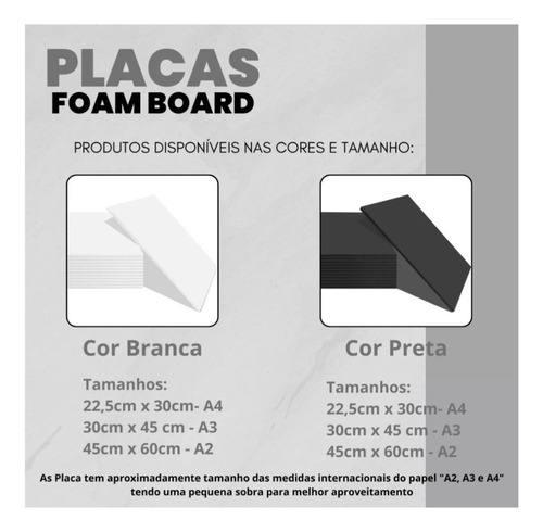 Foam Board Papel Espuma A2 45x60cm 3mm 3un Molduras Maquetes Preta