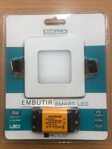 Imagem 1 de 2 de Kit 15 Spot Plafon 3w Led Br Quente Embutir Quadrado 3000k