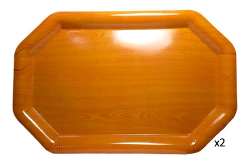 Bandeja Servir Hexagonal 51x33cm Plástica Set X2 Grande