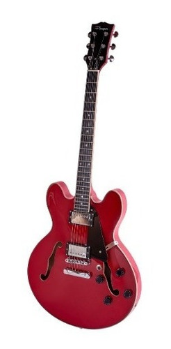 Guitarra Electrica Parquer 335 Semi Hueca Jazz Roja C Funda