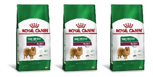 Ração Royal Canin Mini Indoor Senior 2,5kg Kit 3 Unidades