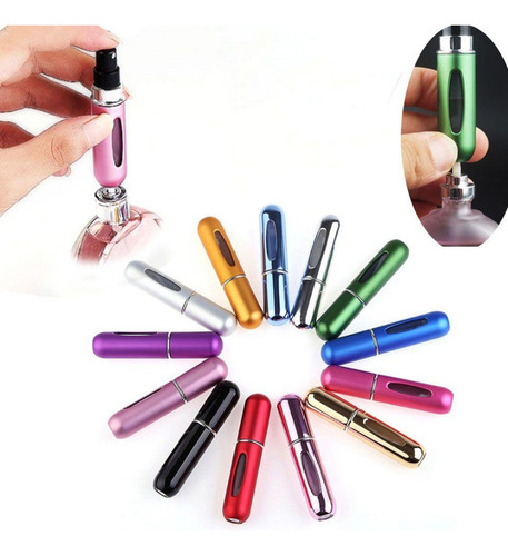 Perfumero 8ml Metálico Recargable Spray, Reutilizable Rosado