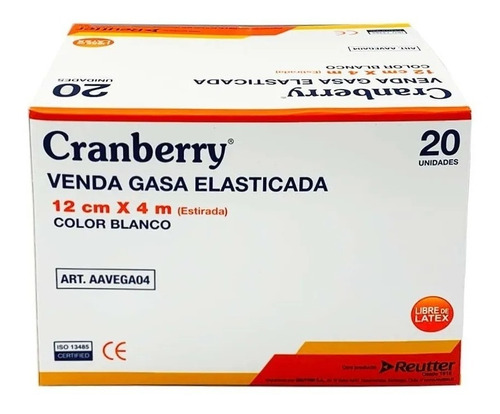 Venda Gasa Elasticada 12cm X 4m Blanco Cranberry - 20 Unds