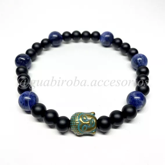 Pulsera De Buda Budismo En Piedra Onix Y Sodalita