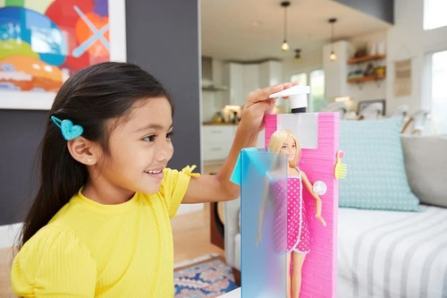 Muñeca Barbie Set De Baño Regadera Con Ducha Y Accesorios