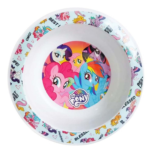 Imagen 1 de 2 de Plato Hondo Bowl Plastico Little Pony Cresko Casa Valente 