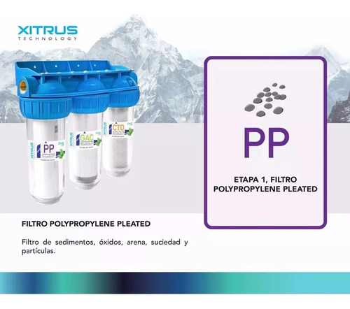 Filtro Agua 3 Etapas Antisarro Ablandador 10 Pugada 5 Micras