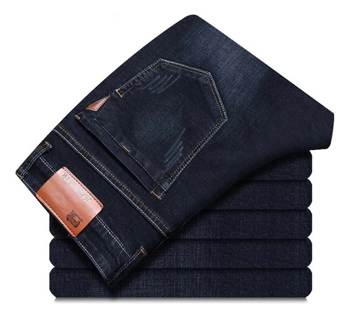 Jeans Clásicos Negros Y Azules Para Hombre, Jeans De Negocio