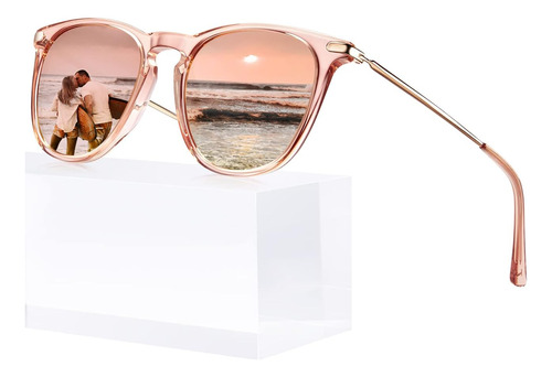 Carfia Gafas De Sol Polarizadas Con Espejo Rosa Para Mujer P