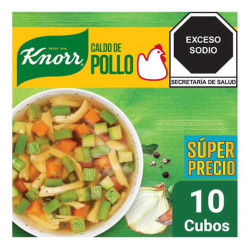 7 Pzas Caldo De Pollo Knorr 10 Cubos De 10.5 G C/u