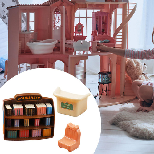 Juego De Estantería Para Casa De Muñecas, Minimodelo De