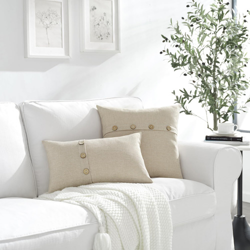 Set De 2 Cubiertas De Almohadas De Bisoti Bishi Beige 18 X 1