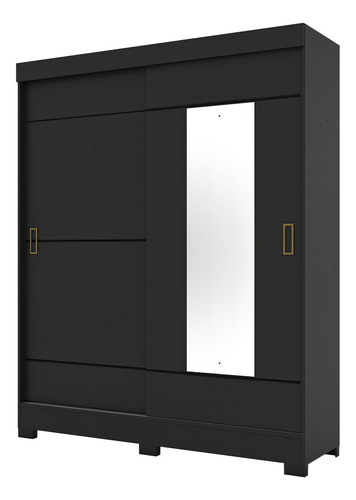 Guarda Roupa Solteiro C/ Esp 2 Pts 2 Gavetas Jackie Casa 812 Cor Preto HP