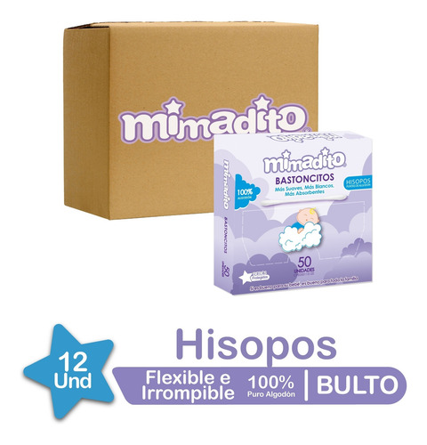 Hisopos Mimadito 50 Und Bulto De 12 Und.