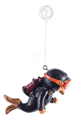 Figura De Buzo En Miniatura Realista 6x3,5 Cm Buceo Negro