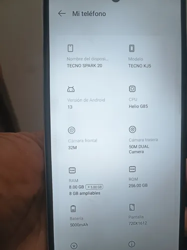 Tecno Spark 20 Dual 256 (Usado)