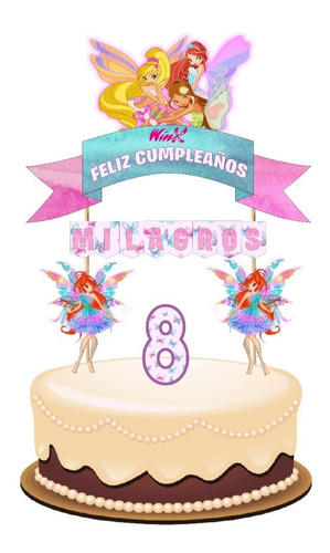 Cake Topper Hadas Winx Adorno Para Tortas Personalizado