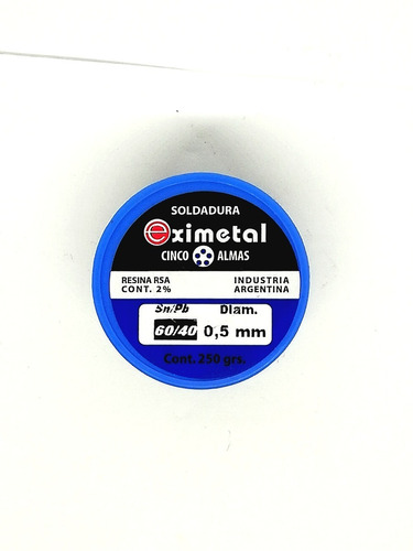 Imagen 2 de 5 de Estaño Rollo Eximetal 0.5mm Para Soldar 250gr 1/4 Kilo 0.5mm