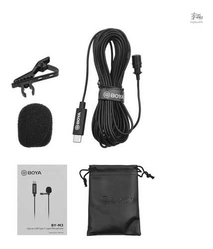 Imagem 3 de 3 de Microfone Lapela Usb-c Para Celular Android Boya By-m3
