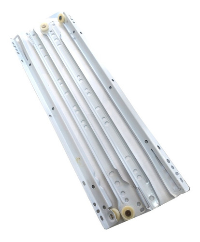 Imagen 3 de 4 de Corredera Metalica 250mm Blanca Riel Para Cajones