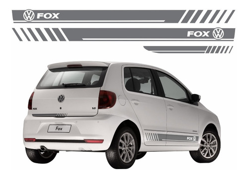 Kit Adesivos Laterais E Mala Compatível Com Volkswagen Fox Cor Grafite