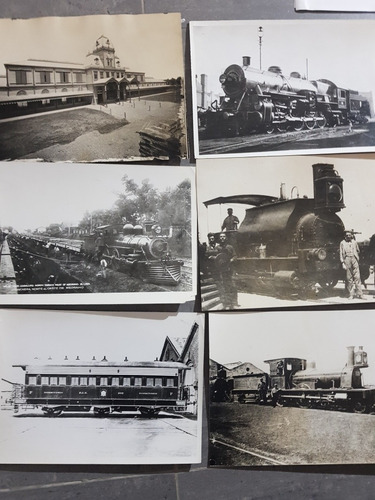 Imagen 2 de 5 de Ferrocarril Antiguo Locomotora 10 Fotos. 1 Lamina. 51607.