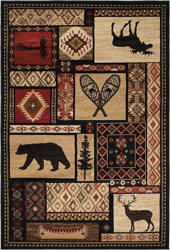 Alfombra Rústica Lodge Bear Moose Deer 8x10, 73910x939...