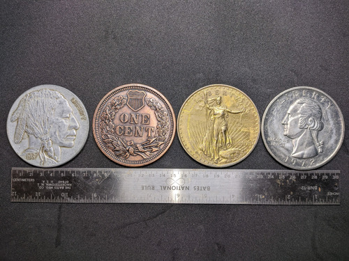 Monedas Us Dólar Historicas Representaciones Gigantes X 4