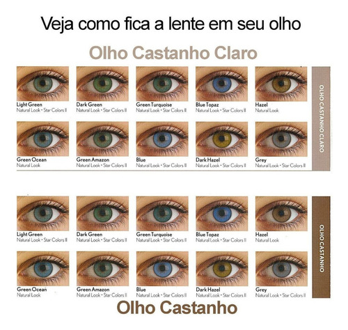 Lente De Contato Colorida Natural Look Uso Anual